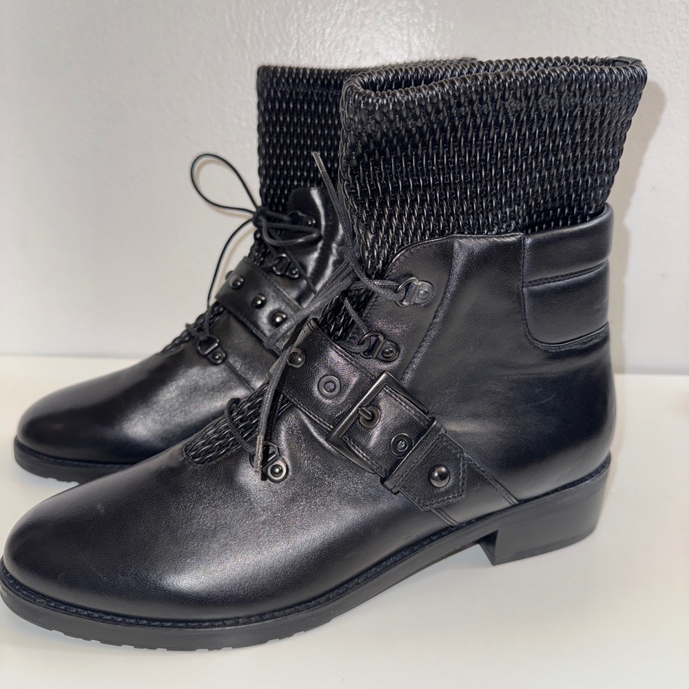 Stuart Weitzman Leather Combat Boots